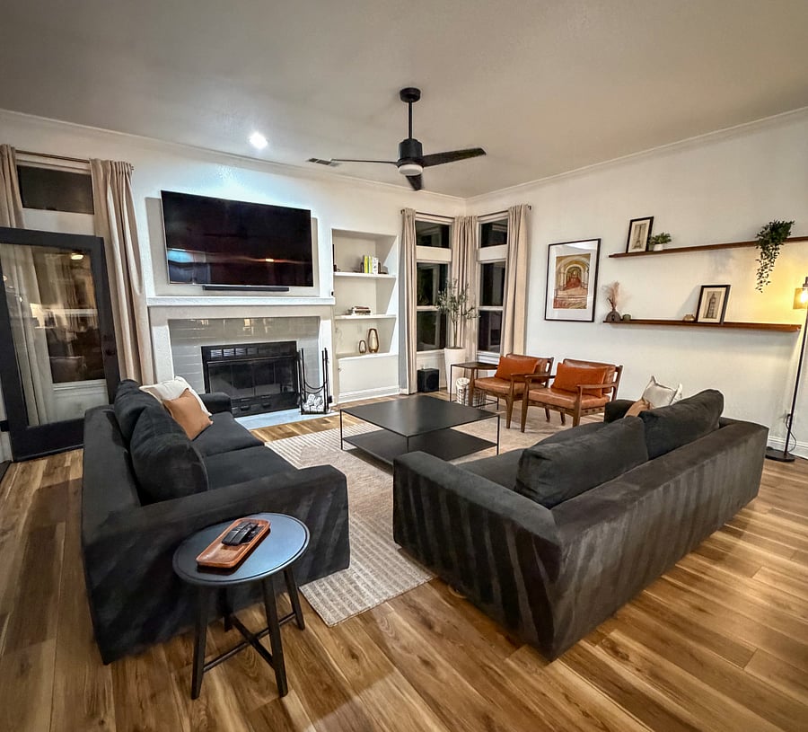 Family room, adjacent to the kitchen