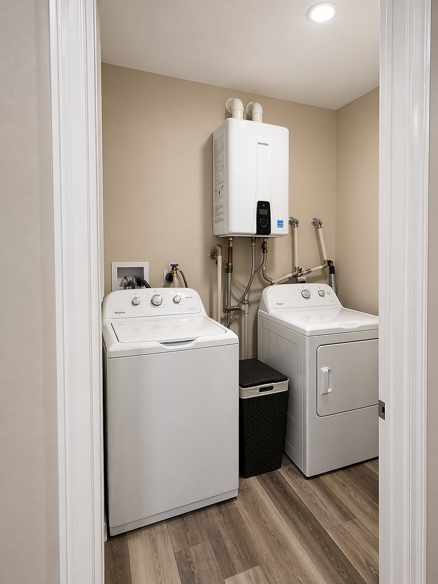 Laundry Room -
Includes a Tankless Hot Water Heater