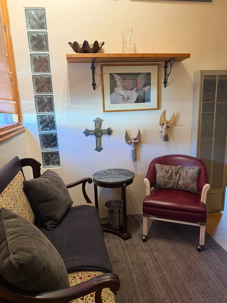 Sitting area off the office.