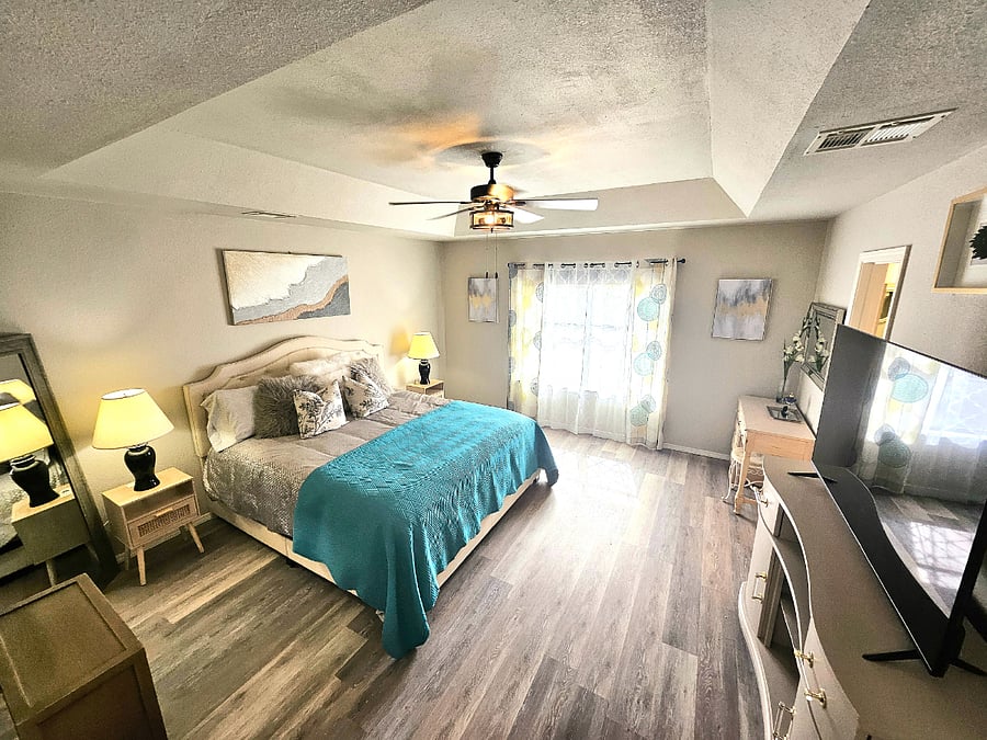 Master bedroom with King size bed