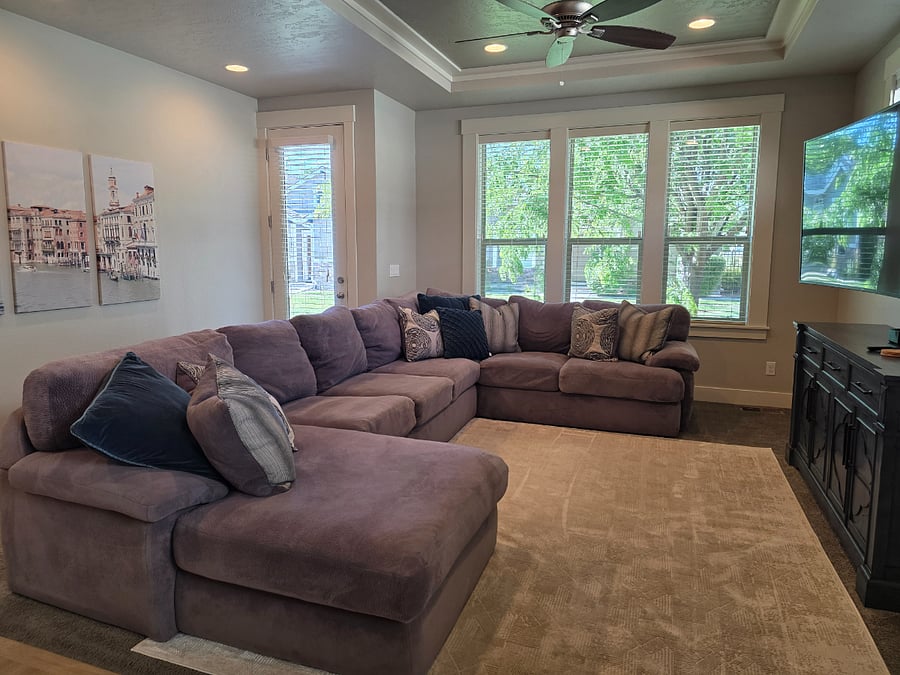 Living room with 65 inch TV
