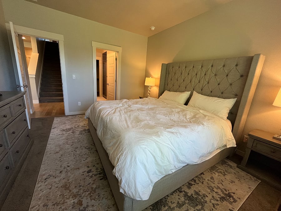 Master Bed - King size Tempur Pedic and 65 inch TV