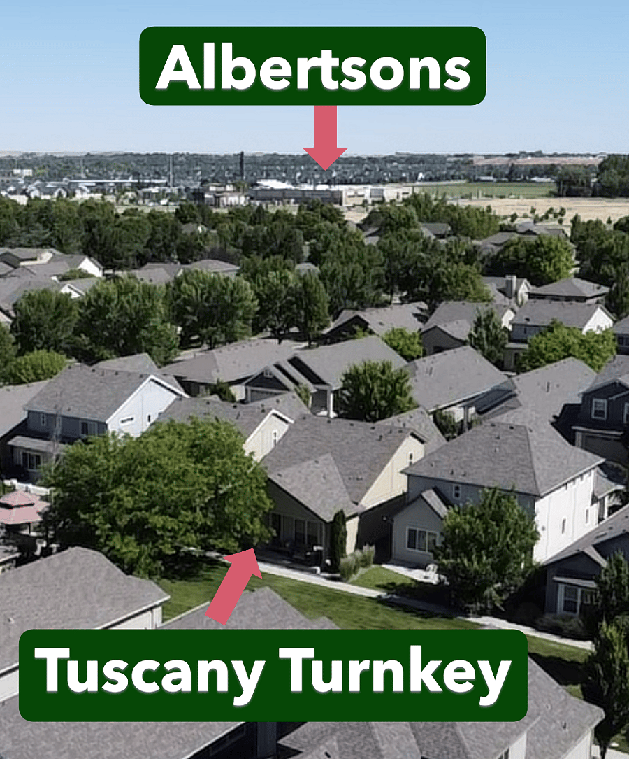Close to Albertsons Grocery. Also notice the shared backyard