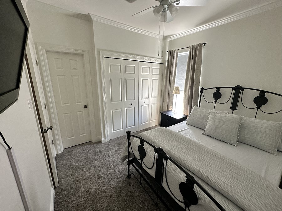 Full Sized Bedroom Suite connects Full Bath