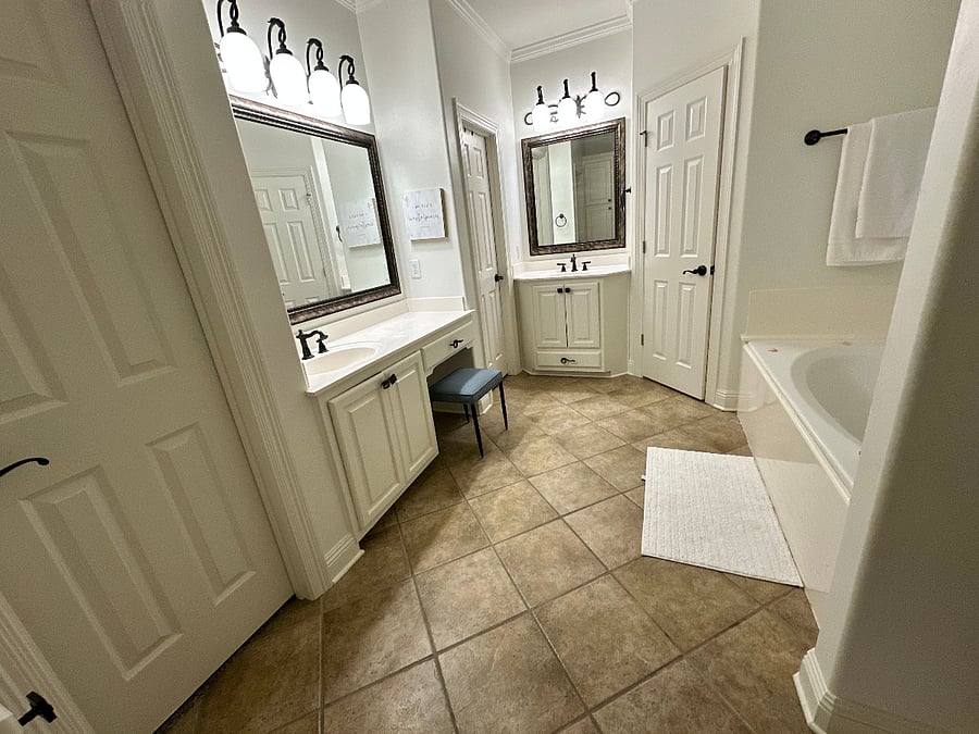 Master Bath with Spa tub and separate vanities