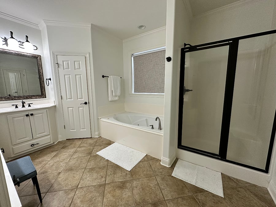 Master Bath with Spa tub and separate vanities