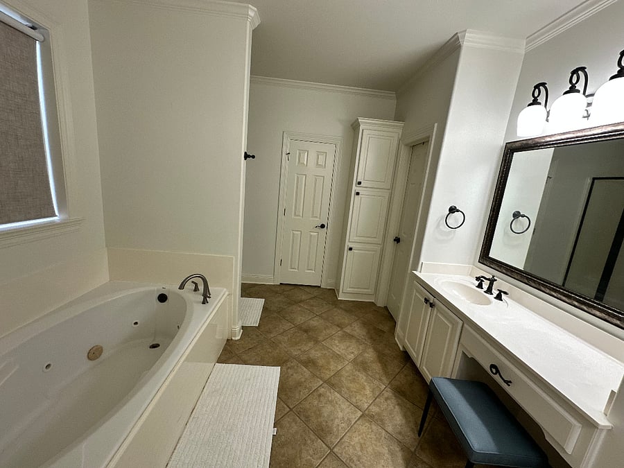 Master Bath with Spa tub and separate vanities