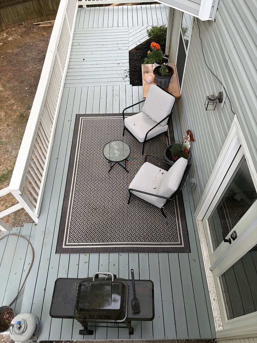 Private balcony with seating and personal grill