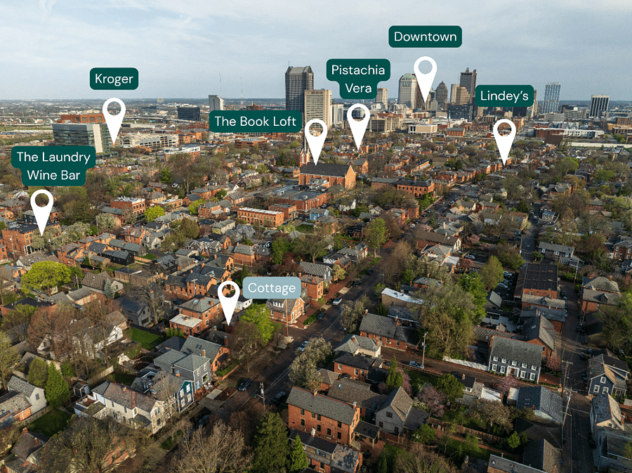 Located in the heart of German Village - the best restaurants, coffee shops, parking, parks, and other conveniences in ALL directions! Near downtown and area hospitals, too!