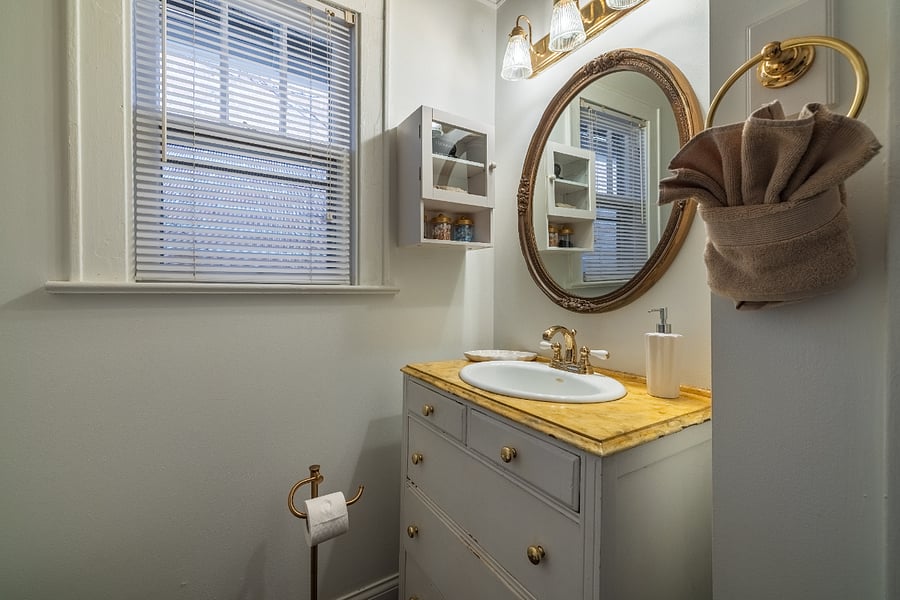 Full bathroom with claw foot tub/shower