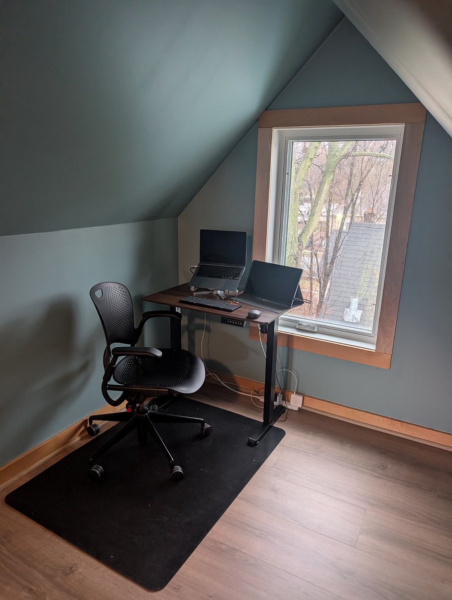 Sunny office nook for third-story bedroom suite.