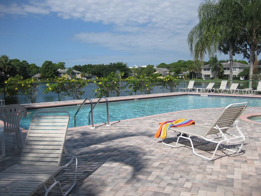 Back pool steps from your lanai