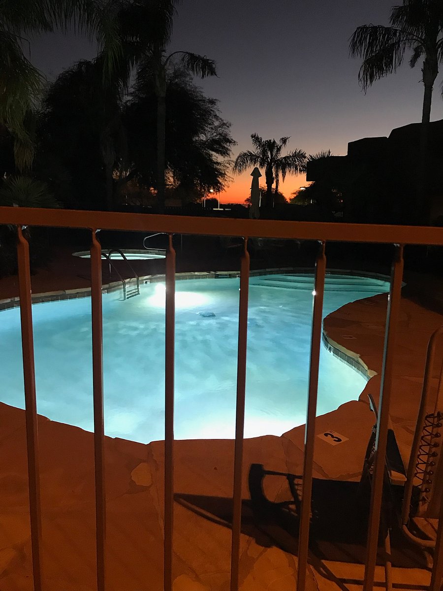 condo pool at night