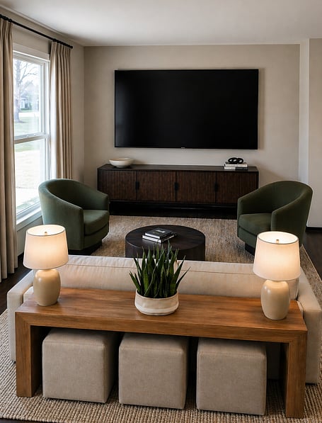 Main living room viewed from entry.