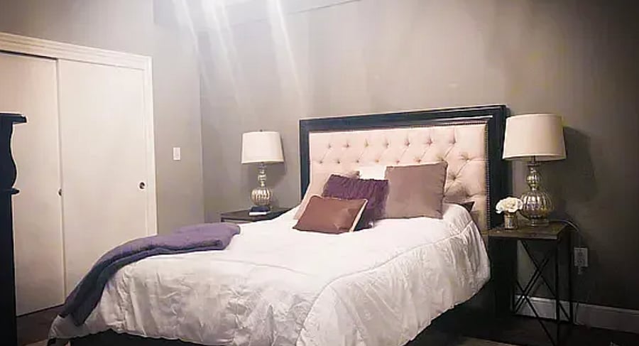 Master bedroom with large closet space