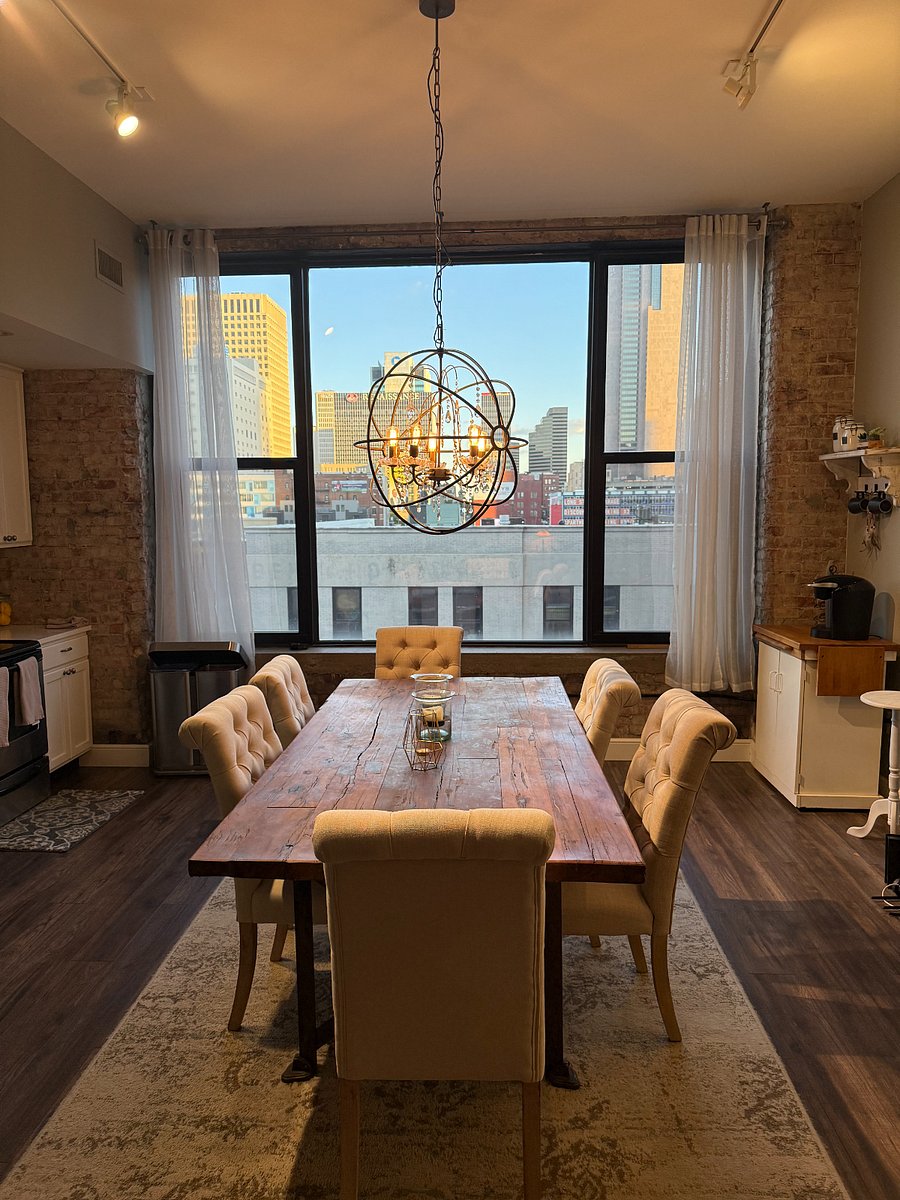 Beautiful downtown view and coffee station