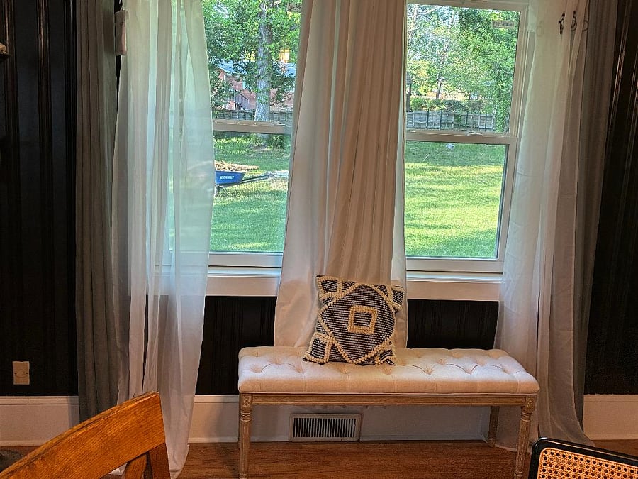 window seat in dining room