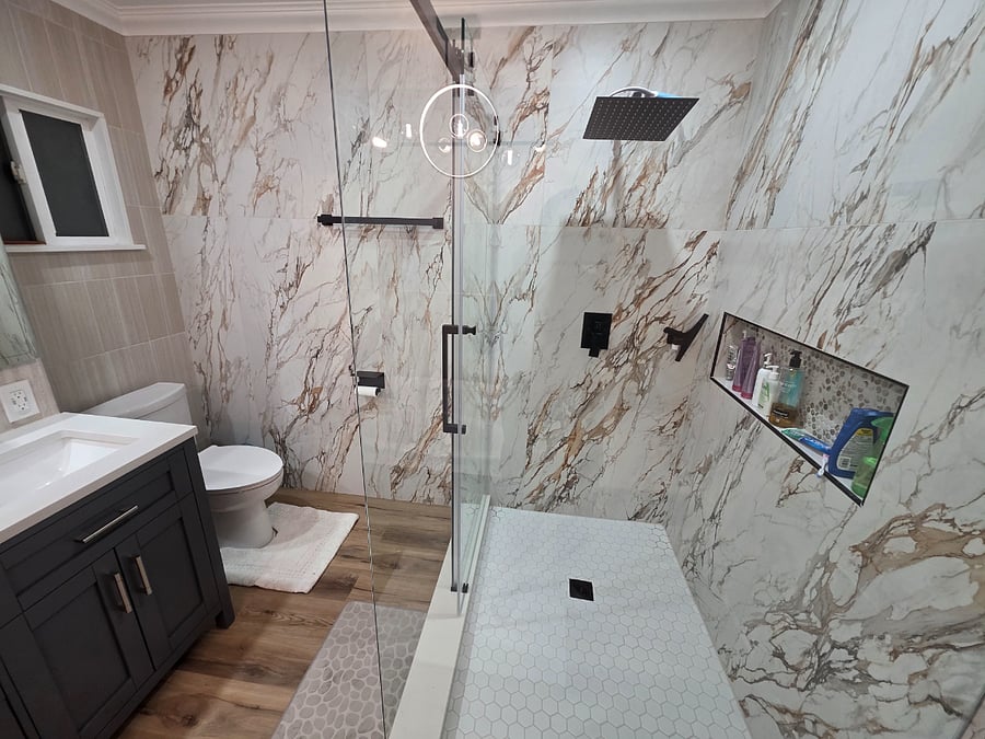 Another look of master bathroom with walk-in shower.