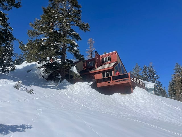 after historical winter - 50+ feet of snow to sundeck