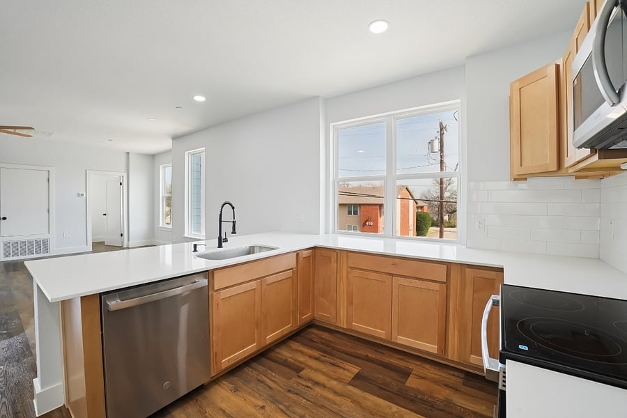 Maple kitchen option.