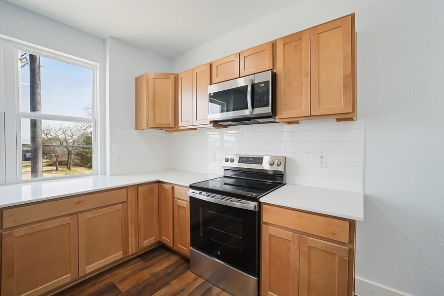 Maple kitchen option.