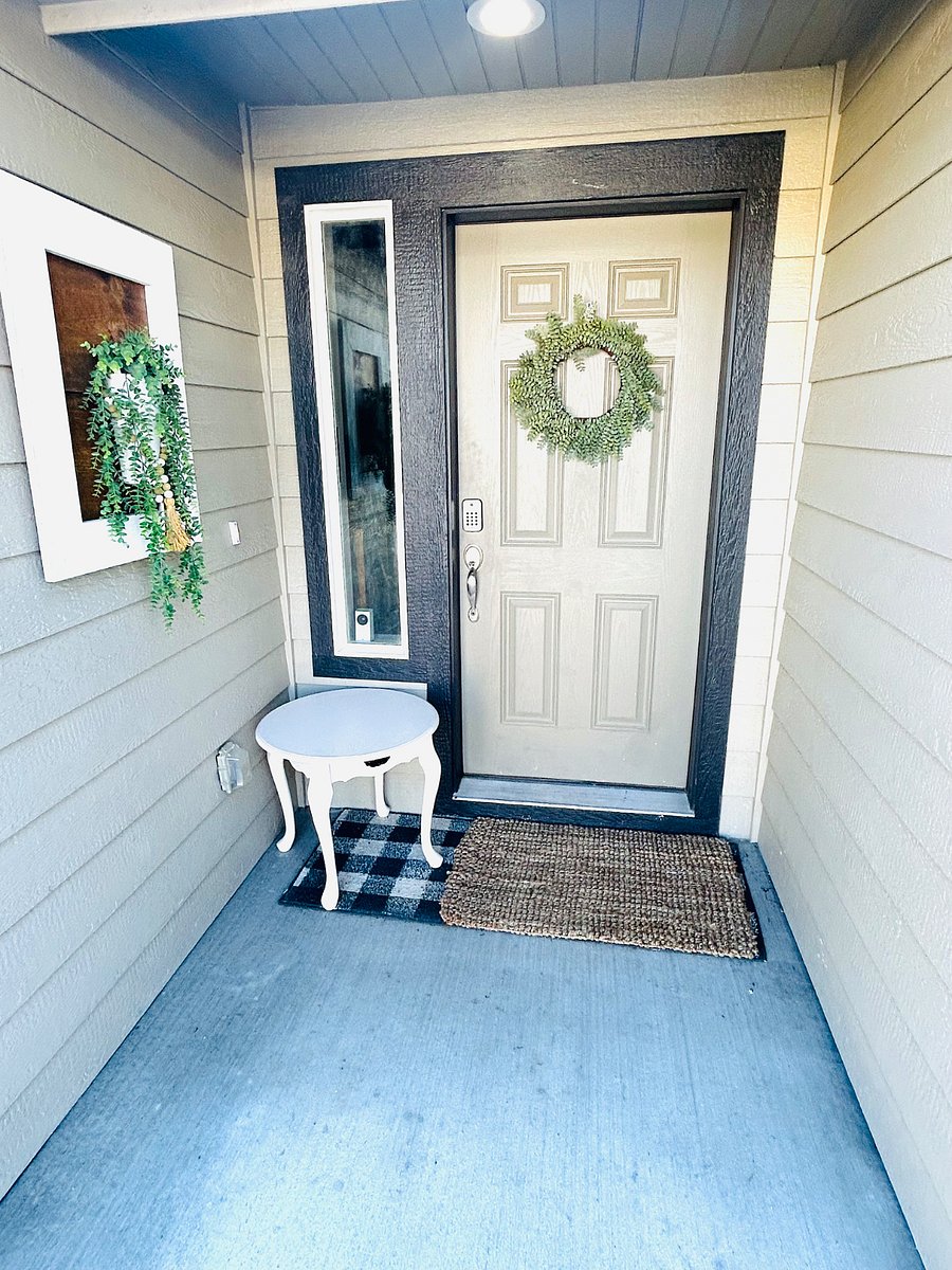 Front door. Security cameras are outdoor only.