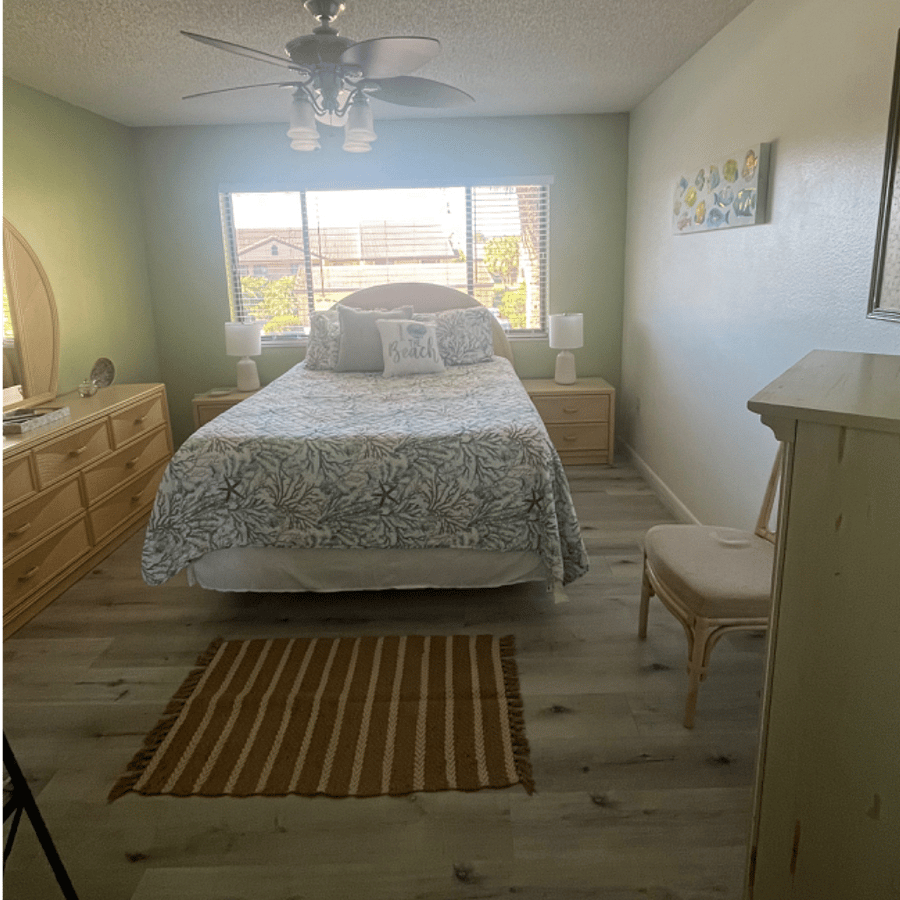 Master BedroomMaster Bath w/ laundry in closet on right.