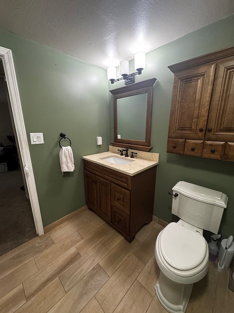 Downstairs bathroom, off of TV room