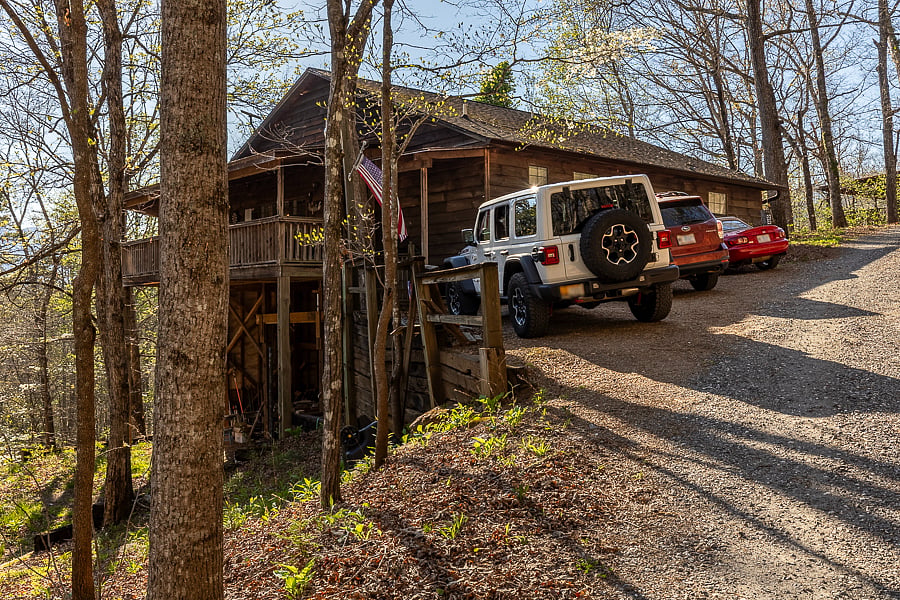 Free parking for three vehicles at entrance to the cabin. 