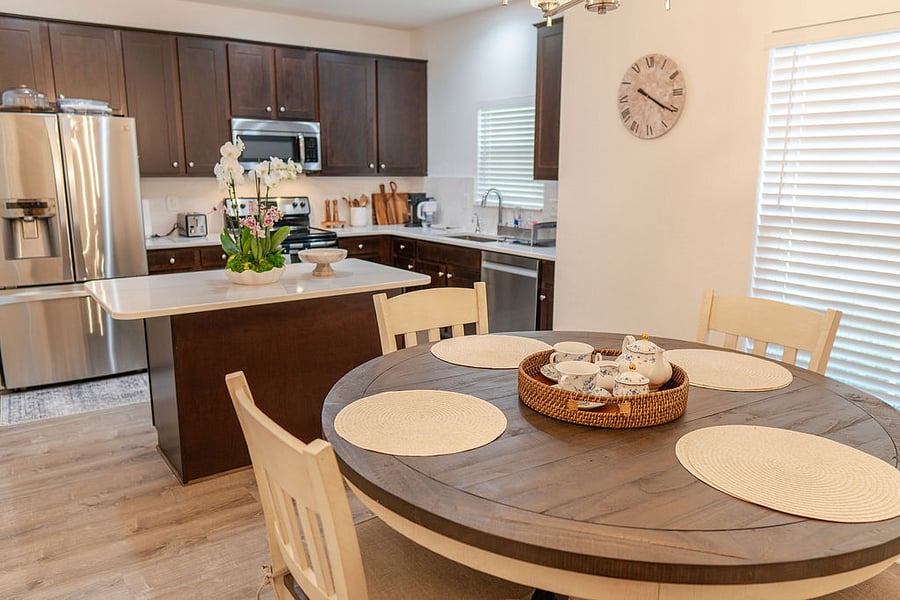 Dining area open to Kitchen