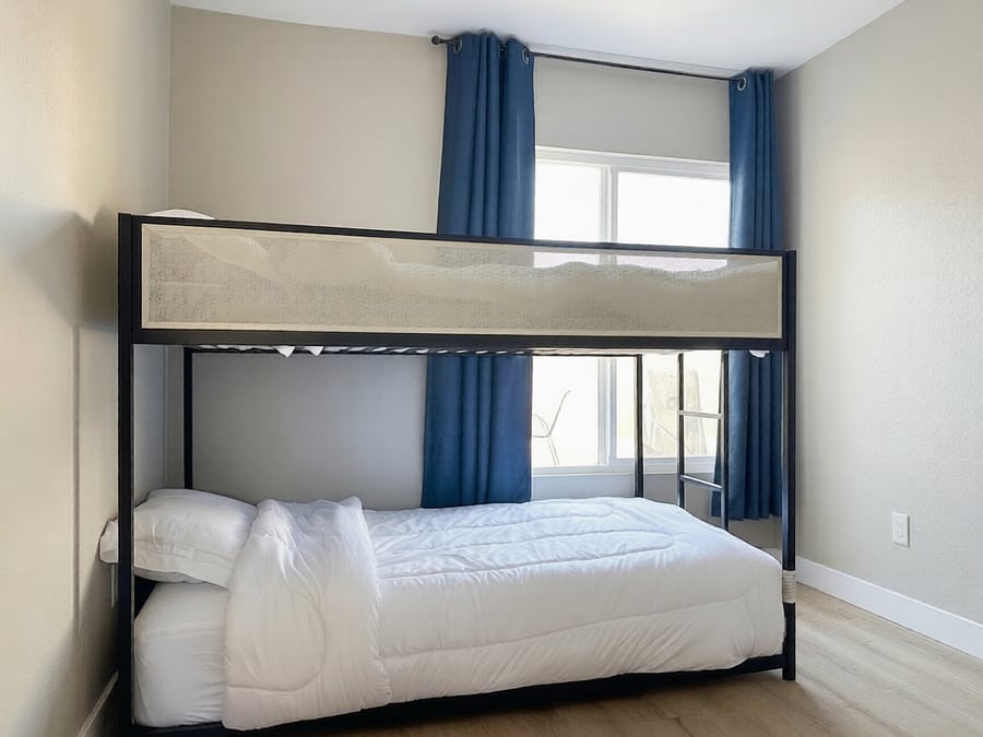 Twin-sized bunk bedroom