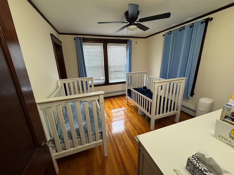 Bedroom 3 has 2 toddler beds/cribs (one or both can be removed if not needed)