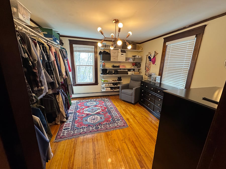 Bedroom 4 currently a large walk in closet, could also use as an office. All clothing will be removed.