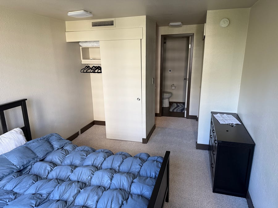 Master bedroom, 2 closets and en suite bathroom