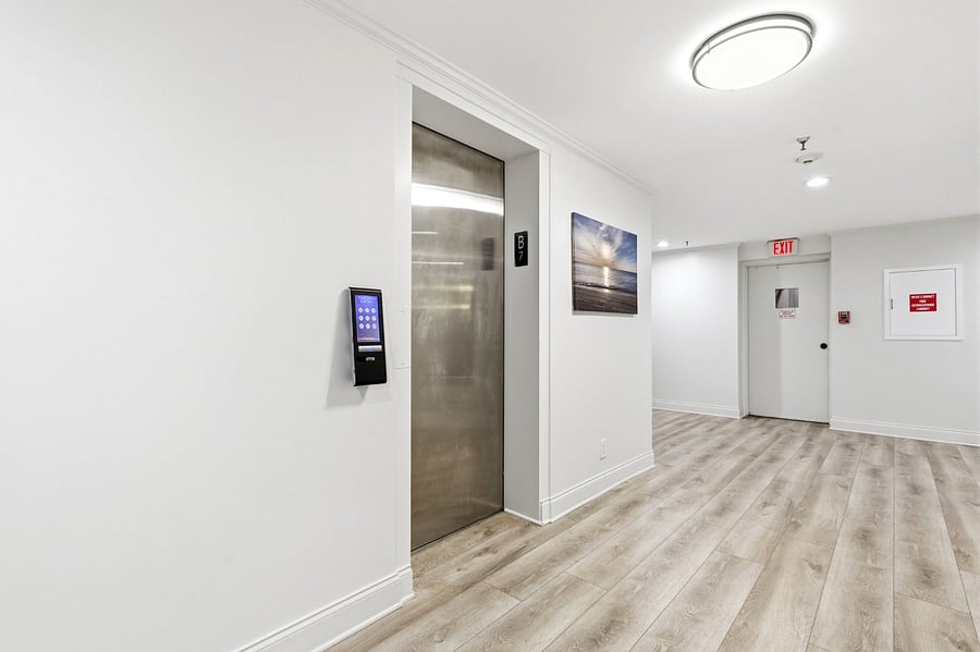 Elevator right near front door. 