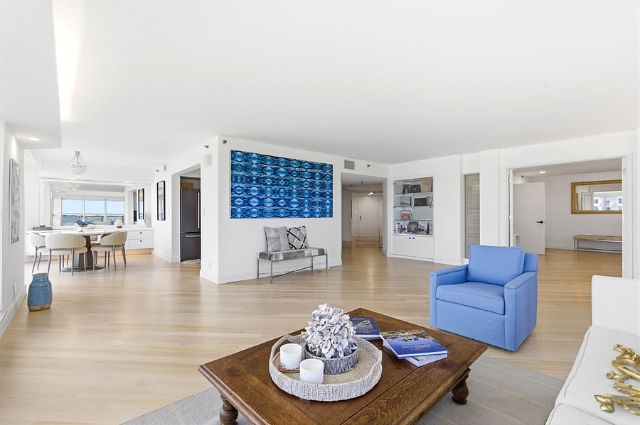 Massive living room space with amazing views all around. 