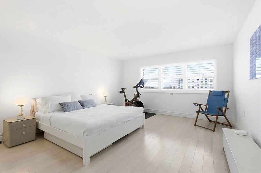 Master bedroom with king sized bed