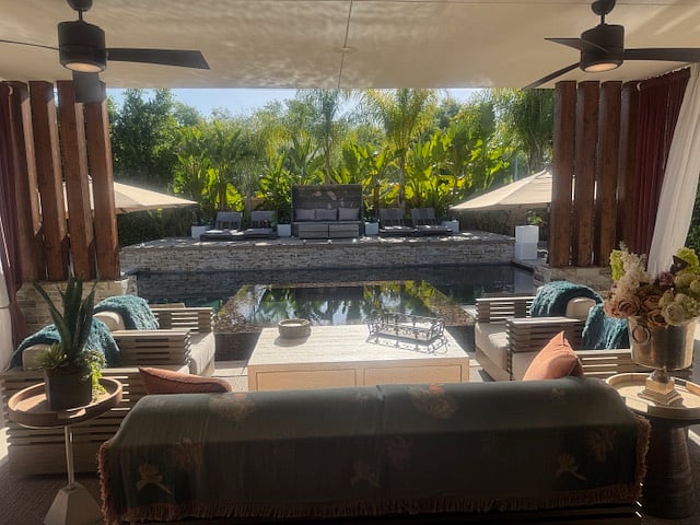 Relaxing, covered back patio and pool