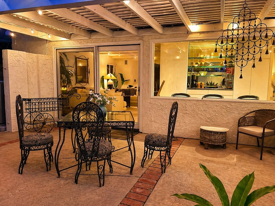 Outdoor patio / night