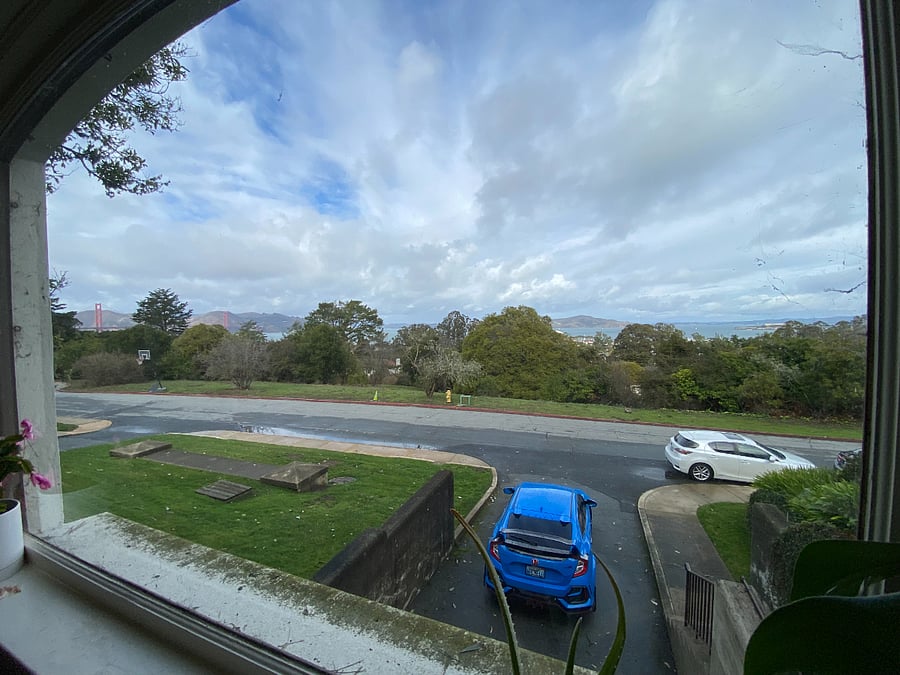 View of the Golden Gate Bridge from the bay window