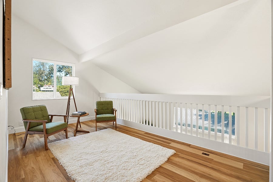 Loft offers terrific flex space - work from home, yoga, read, kids game area