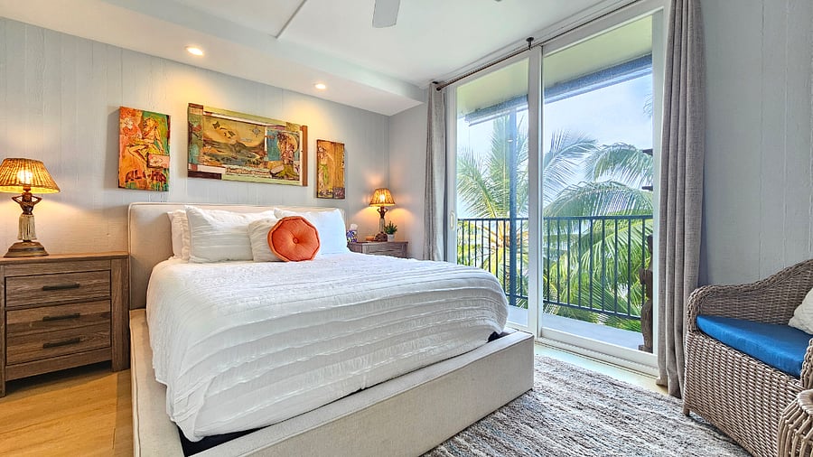 Master bedroom with balcony