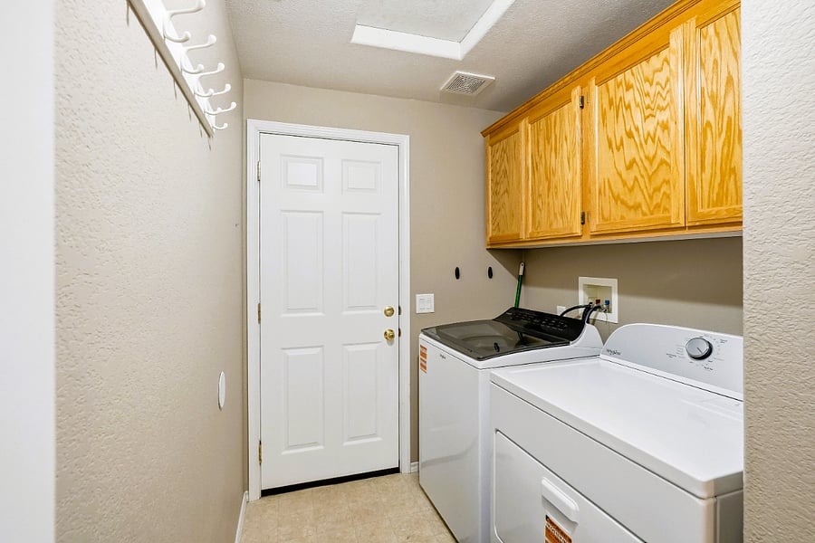 washer & dryer -entry from garage