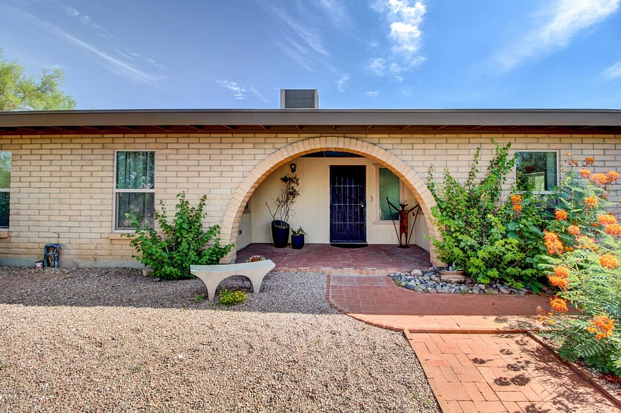 Main home entranceprivate guest suite has a separate entrance for added privacy.
