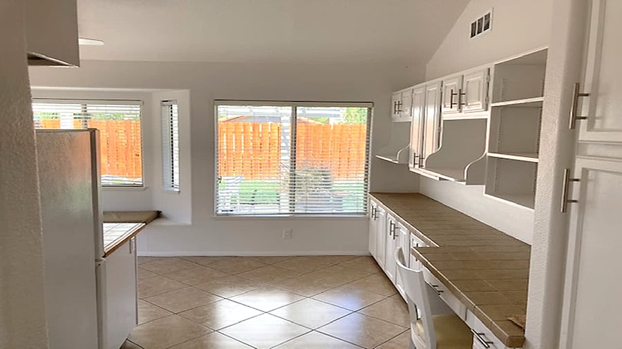 Desk built into the kitchen area.  You'll find this location proves very convenient.