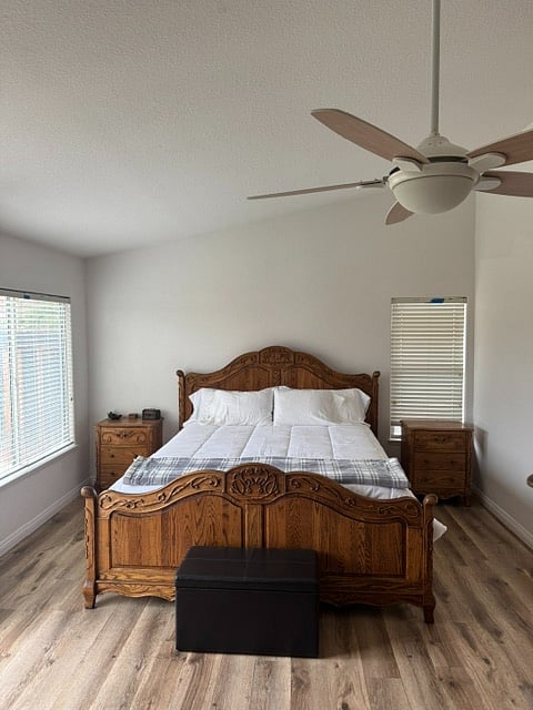 Master Bedroom - Solid Oak hand carved with California King bed for additional leg room