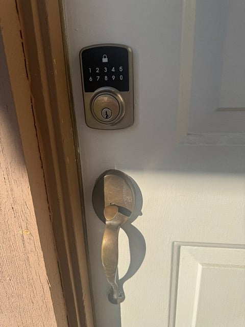 Front door - keyless entry (internet connected).