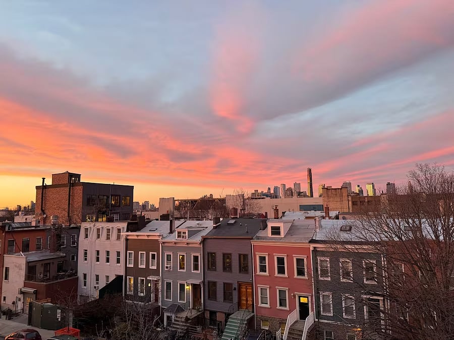 View of the neighborhood during an epic sunset