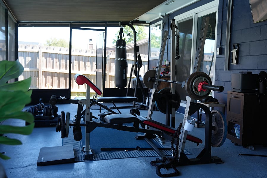 Shared home gym.