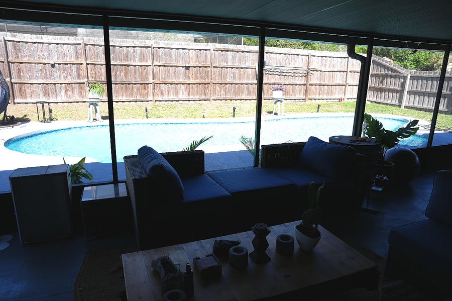 Additional poolside seating and relaxation area.